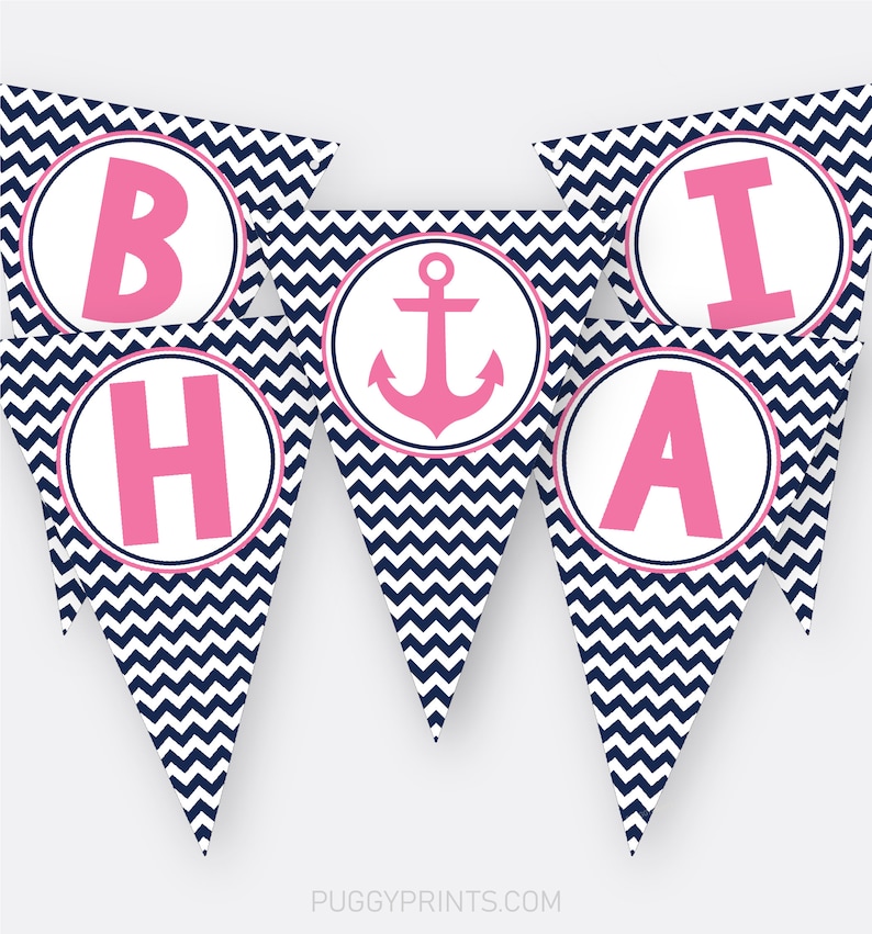 Free Printable Birthday Banner Template Nautical