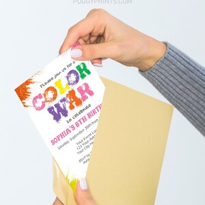 Color War Birthday Invitation | Editable Template Online | Instant ...