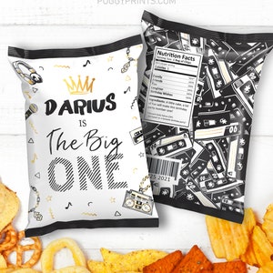 Editable Notorious One Chip Bags, Printable The Big One Birthday Party Decorations, Notorious One Party Favors, Printable Chip Bag