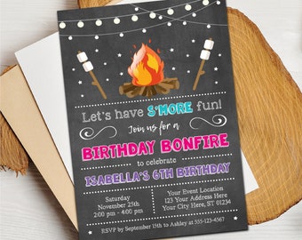 Bonfire Birthday Invitation | Editable Template Online | Instant Download