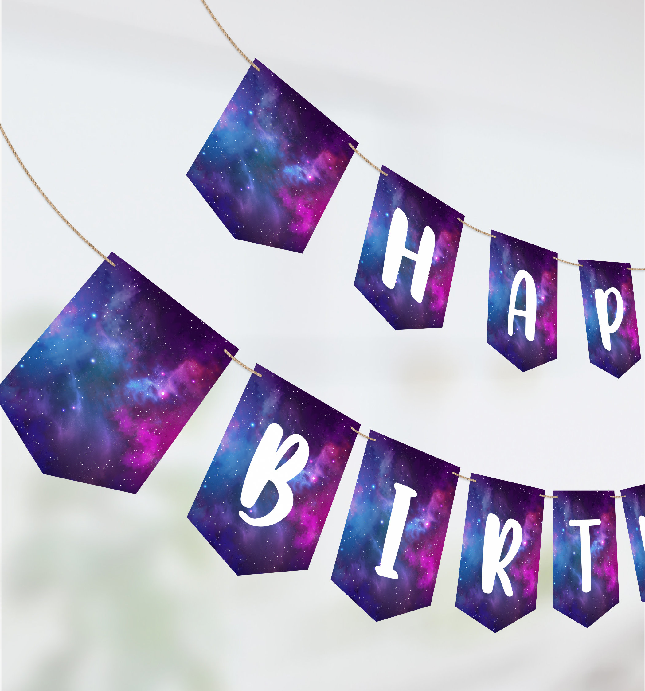 Galaxy Happy Birthday Banner: Teen Girl Party Decor (Instant Download)