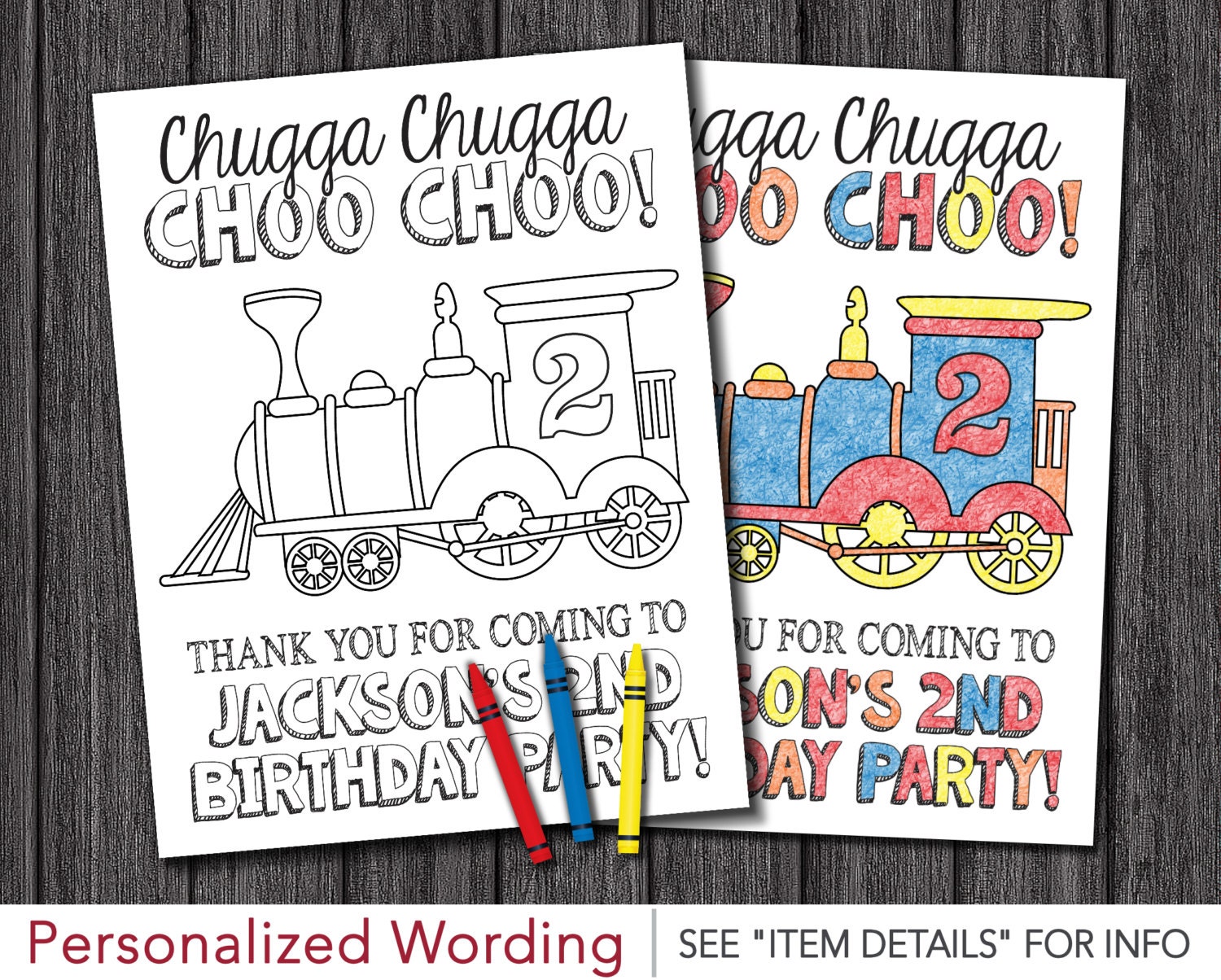 Train Birthday Coloring Page Printable DIY Digital File | Etsy