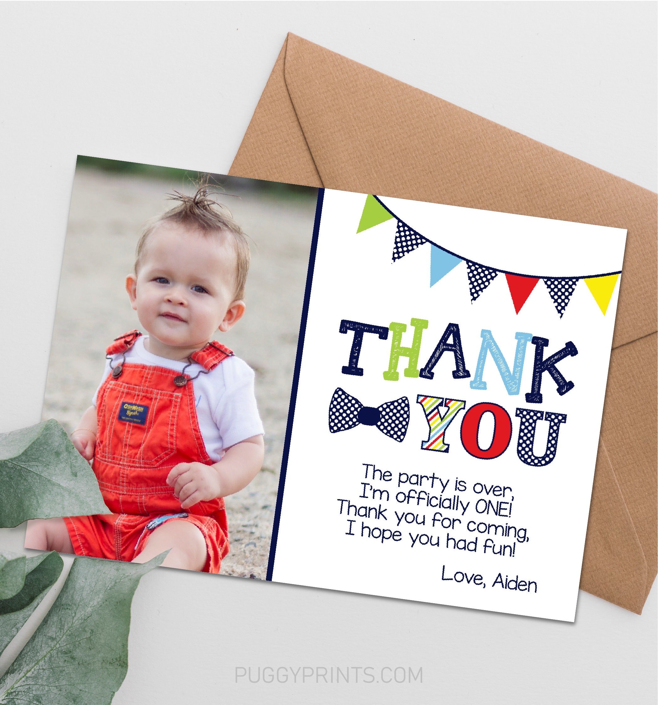 Printable Little Man Thank You Card EDITABLE Mr Any Age 3 ONEderful ...