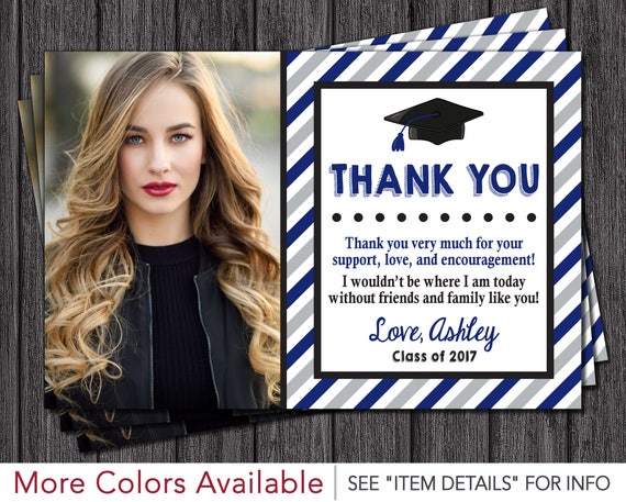 Graduation Thank You Card Graduation Party Thank You Card Etsy