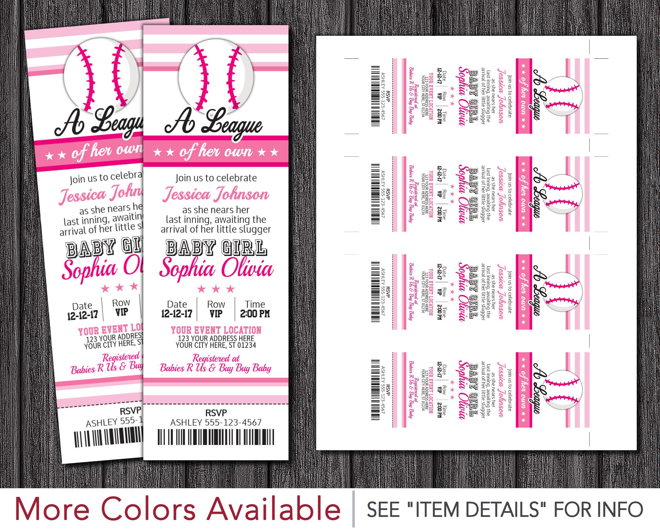 Baseball Baby Shower Invitation Printable Girl Baseball Etsy