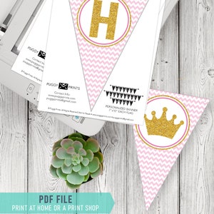 Princess Happy Birthday Banner Printable Princess Banner - Etsy