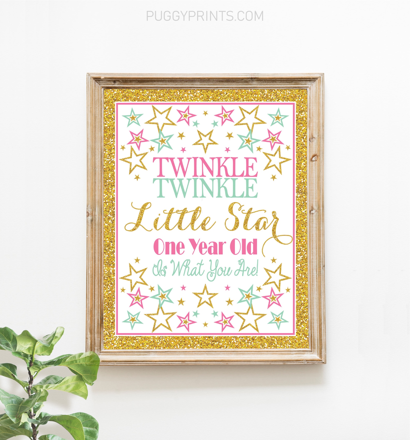 Twinkle Little Star Birthday Sign Printable One Year Old is - Etsy