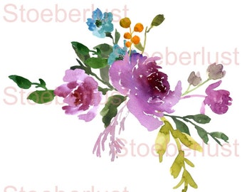 3 x watercolor flower on A 4 Decalfolie, waterslide Laser vintage , Circle  Transfer Furnituretattoo,  waterproof, Art,