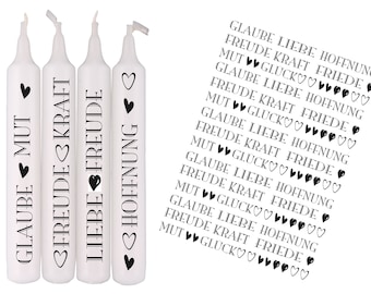 Candles tattoo foil sayings to give away Nice that YOU are there 22 x on A4 or A5 - for candles or ceramics for the wedding or baptism