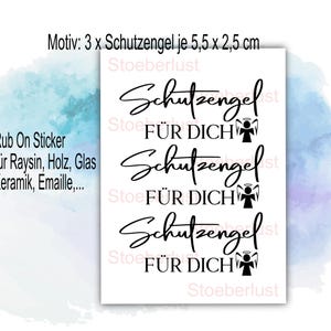 Rub on Sticker Schutzengel für DICH mit Engel u.a. für Raysin, Holz, Emaille oder Kerzenfolie für Selbermacher DIY