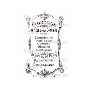 Rub on sticker or decal film, waterproof water slide film, French label transfer film, furniture tattoo, paper, various sizes DIY