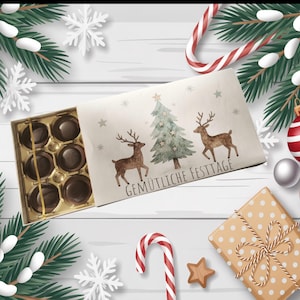 Toffifee Banderole Weihnachten – 2 PDF Motive mit Weihnachtsgruß – Scandi Hygge Printable Geschenkidee