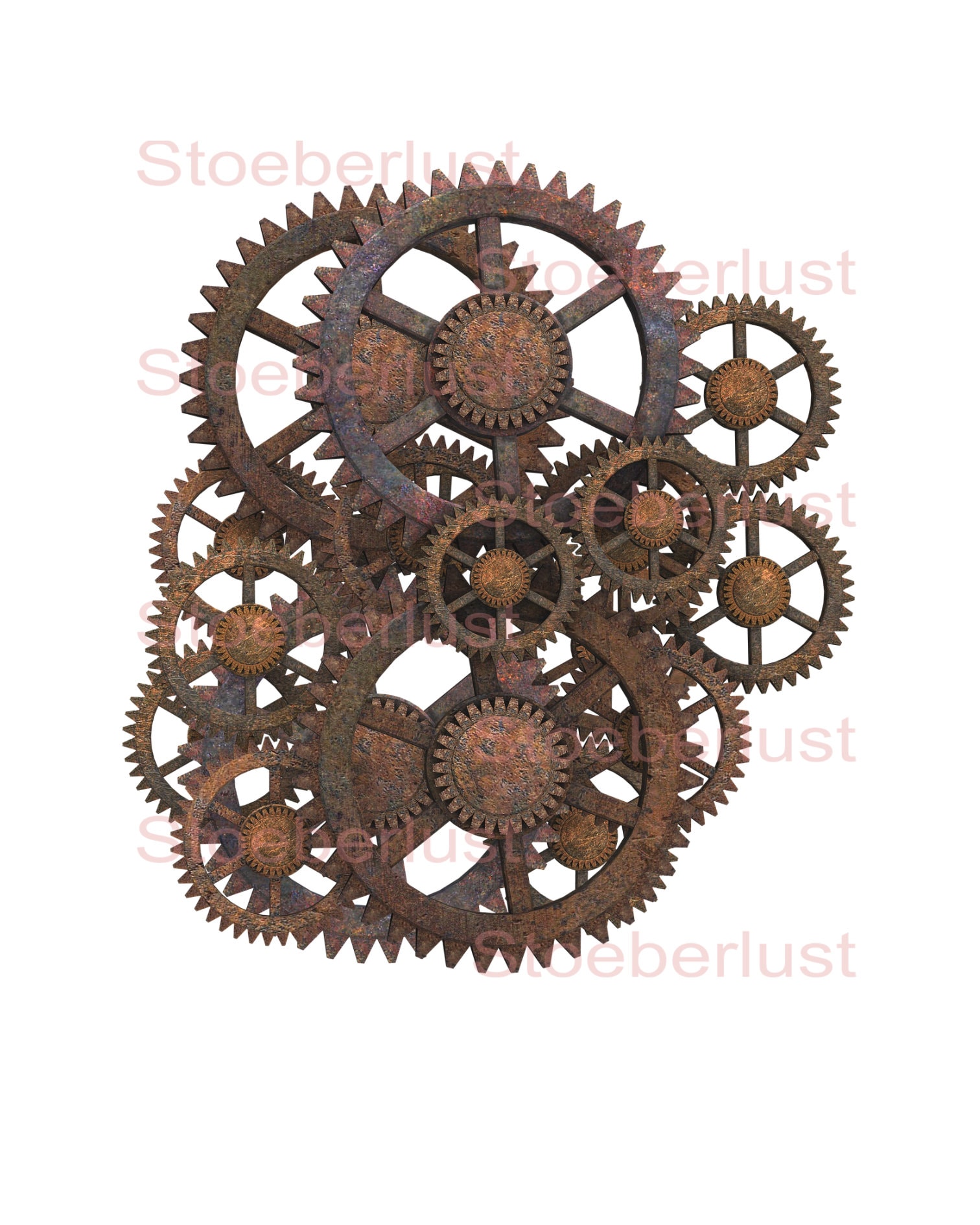 Antique steampunk clock with gears' Sticker