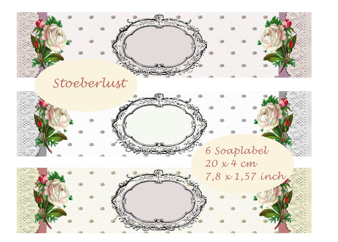 Old Roses Wrapperz Vintage Rose Wrappers & Labels – Printable Gift Packaging PDF – Party ...