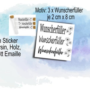 Adesivo da strofinare 3 x Wish Fulfiller con denti di leone, ciascuno 2 cm x 8 cm o foglio di candela per il fai da te