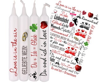 Candle stickers love Valentine's Day for example for the declaration of love marriage proposal, material water slide, decal DIY craft fans.