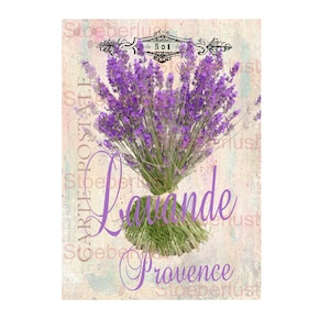 Lavendel, lavande Rub on oder Decal Wasserschiebefolie Abziehbild  Lavendel, lavande Transferfolie, Möbeltattoo, verschiedene Größen