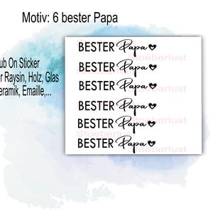 Frottez sur Classic 6 x Meilleur papa, meilleure maman, meilleure grand-mère, meilleur grand-père, meilleur « tous » etc. Raysin, bois, émail / feuille de bougie pour le bricolage
