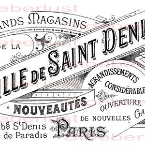 Watertransfer, Decalfoil, Furniture Tattoo shabby chic vintage french label Grands magasins different sizes waterproof DIY
