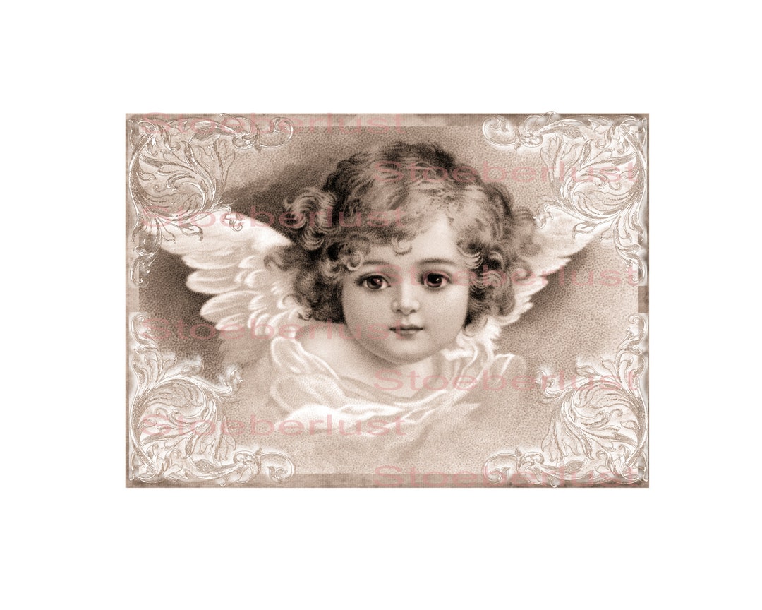 Angelic Labels Vintage Angel Label – Cherub Design on Rice Paper, Waterslide & More ...