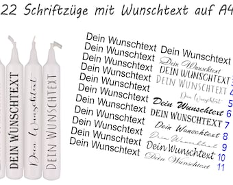 Gepersonaliseerde kaarstattoo: uw gewenste tekst - 11 lettertypen om uit te kiezen - A4 of A5 - zwart, wit of gekleurd