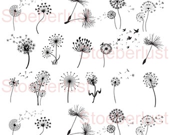 Adesivos de Vela de Dente-de-Leão | Adesivos para Esfregar e Deslizar na Água A4/A5 | Tatuagens de Velas DIY para Casamentos e Batizados - Ideias para Presentes