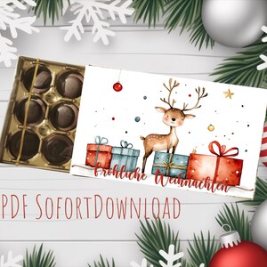 Téléchargement instantané du papier d'emballage de renne de Noël Toffifee (PDF)