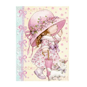 Cappello da bambina con cane, adorabile per bambini, scivolo d'acqua, pellicola di trasferimento laser, mobili, carta, varie dimensioni, fai da te, vetro, cera, piastrelle