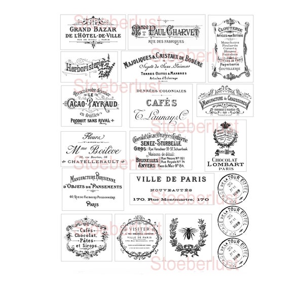 Vintage French Decal Etsy