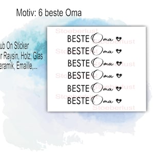 Frottez sur Classic 6 x Best Grandma, Best Mom, Best Dad, Best Grandpa, Best "All" entre autres Raysin, bois, émail / feuille de bougie pour le bricolage