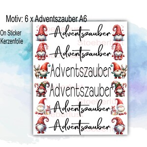 Magia de Adviento A6 Pegatinas para frotar sobre velas de Adviento del 1.º al 4.º Adviento en tamaño A6 u otro, bricolaje para cazadores de ofertas.