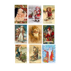 9 Anhänger - Santa  A 4 Rub On Scrapbooking oder Schiebefolie Transfer Möbel, Papier, verschiedene Größen Weihnachtszeit, DIY , Karten