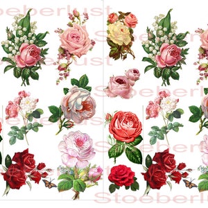 Decalfolie wasserfest 10 Rosen auf A 4 oder 2 x 10, 3 x 10 oder 4 x 10 Rosen auf A 4 für Ihre Ideen Bild 4