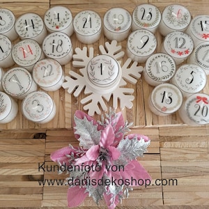 Candle foil Advent calendar for TEA LIGHTS + 1 Advent calendar for stick candle Candle sticker Candle tattoo round for tea light DIY for bargain hunters