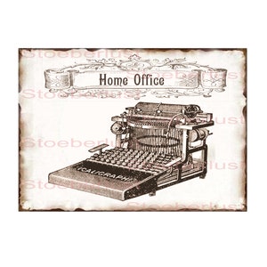 vintage "home office"  black and white or beige Decalfolie, waterslide Laser  waterproof Transfer Furniture, different sizes