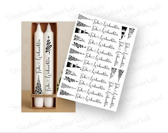 Candle stickers Beautiful Advent for stick candles tattoo foil, material water slide foil, decals DIY for craft fans u. Sparfüchse