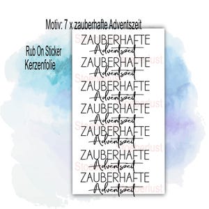 7 x magische adventsstickers of kaarsfolie inclusief motieven voor Raysin, hout, email of kaarsfolie voor doe-het-zelf