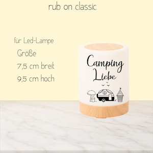 Autocollant pour lampe de camping lampe LED Frottez sur le film adhésif classique Camping amoureux, sur la route et pourtant à la maison, la maison est là où nous nous garons