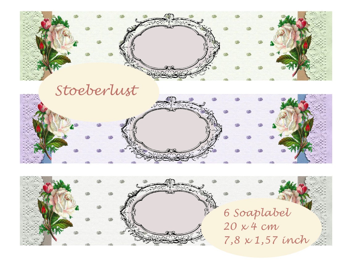Old Roses Wrapperz Vintage Rose Wrappers & Labels – Printable Gift Packaging PDF – Party ...