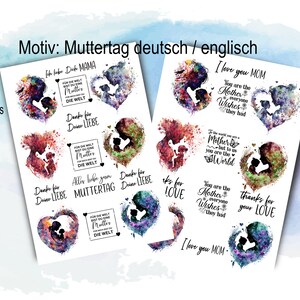 Wrijf- of kaarsfolie Moederdag hart moeder kind spreuken A5 of A4 of optioneel A5, water slide film, decal DIY voor knutselliefhebbers