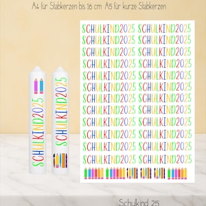 Schoolkind 2025 A4 = lange stokkaarsen, A5 = korte stokkaarsen tot 11 cm Schoolinschrijving naar keuze op A4 of A5, uiteraard ook als Wrijf op