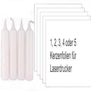 DIY Kerzenfolie Wasserschiebefolie für Laserdrucker farbig oder schwarz weiß möglich in DIN A4 Größe für Selbermacher incl. Anleitung Bild 1