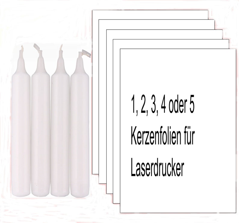 DIY Kerzenfolie Wasserschiebefolie für Laserdrucker farbig oder schwarz weiß möglich in DIN A4 Größe für Selbermacher incl. Anleitung Bild 1