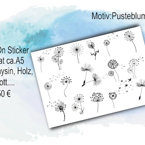 Rub-Ons / Rub-On Paardebloemen of plakfolie A5, transferstickers voor bijvoorbeeld glas, gips, Raysin, Keraflott, hout, cadeau, meer in de bouwmarkt,