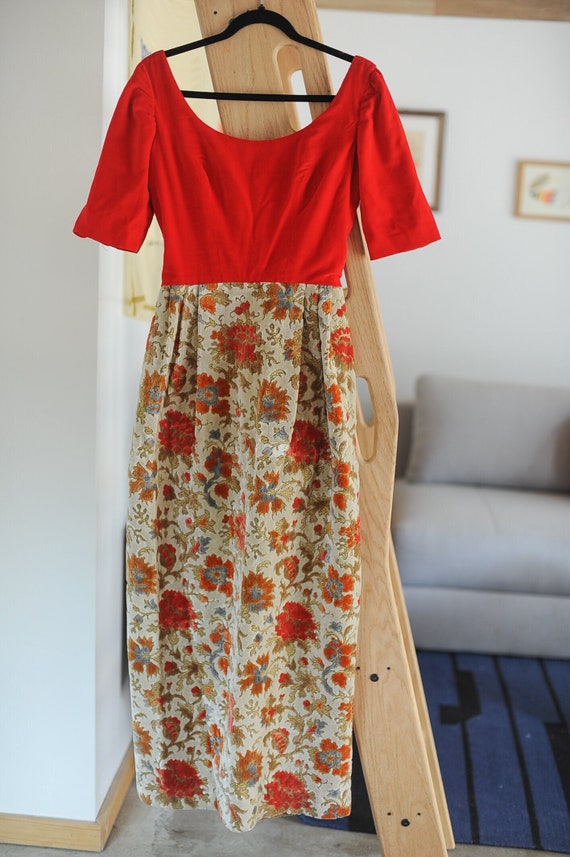 1960s Beautiful Autumn Velvet Pucci Shift Dress