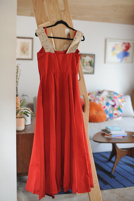 Vintage 1960s Red  A-Line Gown, Small-Medium - image 3