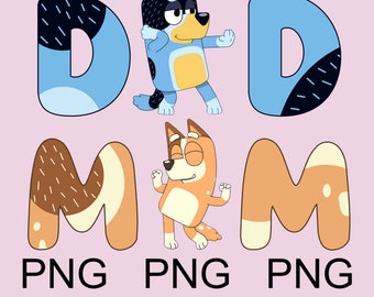 Bluey Dad Png, Bingo Mum Png, Bluey Bingo Png, Bluey Family PNG, Rad Dad Png, Bluey Design, Digital Download