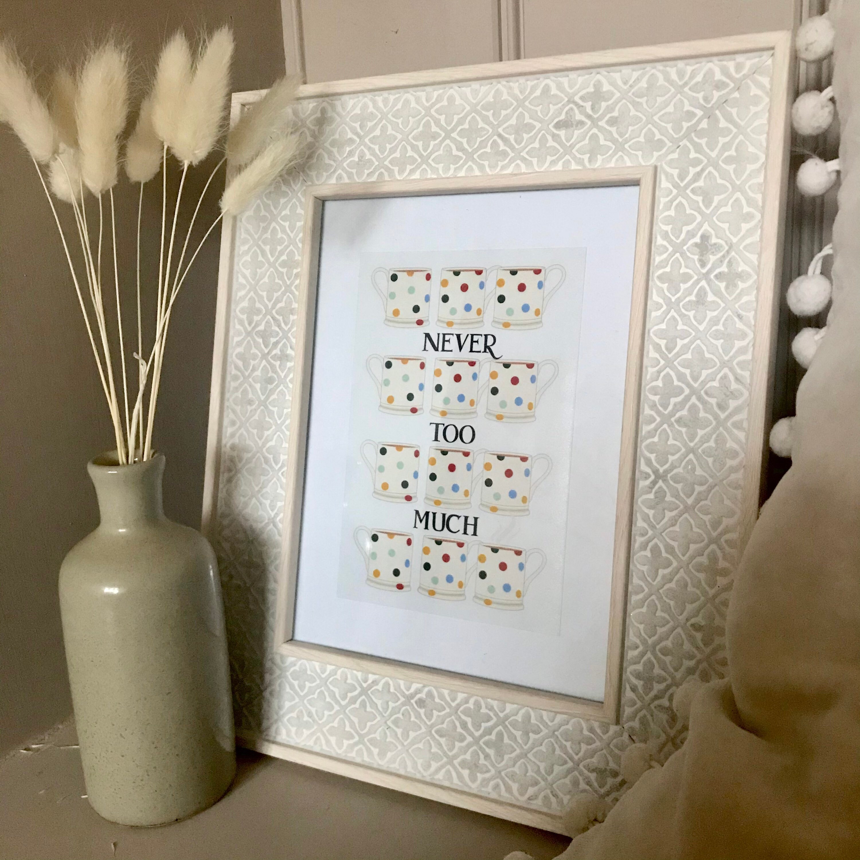 Emma Bridgewater Inspired Polka Dot Never Too Much Print Etsy