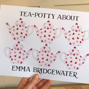 Impresión de tetera inspirada en Emma Bridgewater