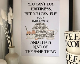 Emma Bridgewater Inspired You Can&#39;t Buy Happiness Black Toast Print